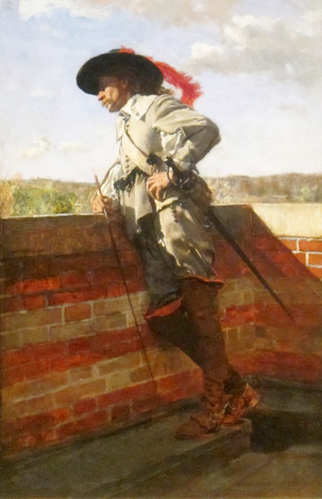 on a terrace